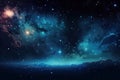 Beauty of deep space, nebula and colored stars with planets, generative AI. Royalty Free Stock Photo