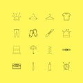 Beauty, Dress And Clothes linear icon set