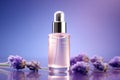 Beauty elegance flower nature essence liquid pink bottle perfume product cosmetic background care treatment