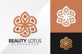 Beauty Elegant Lotus Logo Design Vector illustration template