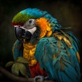 Beauty Exotic Macaw. Generative AI
