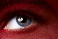 Beauty eye with dark red skin makeup Royalty Free Stock Photo