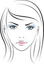 Beauty face girl. Vector