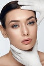 Beauty Face Skin Care. Beautiful Woman Face Before Operation