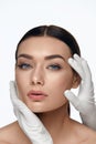 Beauty Face Skin Care. Beautiful Woman Face Before Operation