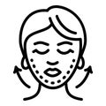 Beauty facial lifting icon, outline style