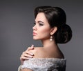 Beauty fashion bride makeup. Elegant fashionable woman portrait. Royalty Free Stock Photo