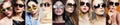 Beauty Fashion collage. Women in Sunglasses