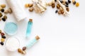 Beauty and fashion concept with spa set and seashells Royalty Free Stock Photo