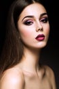 Beauty fashion model girl with bright makeup