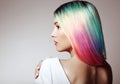 Beauty fashion model girl with colorful dyed hair Royalty Free Stock Photo