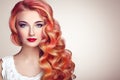 Beauty fashion model girl with colorful dyed hair