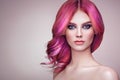 Beauty fashion model girl with colorful dyed hair Royalty Free Stock Photo