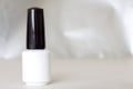 Beauty, fashion and Nail art concept. Manicure bottle white gel nail polish mock up with copy space Royalty Free Stock Photo