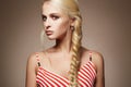 Beauty fashion portrait.blond girl Royalty Free Stock Photo