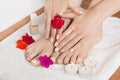 Pampering at the Spa: Relaxing Pedicure and Manicure Experience with Beautiful Feet and Hands