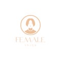 Beauty female short hair logo design