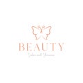 Beauty feminine butterfly with scissor logo design vector graphic symbol icon illustration creative idea
