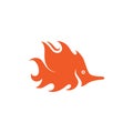 beauty fire fish modern logo design vector Royalty Free Stock Photo