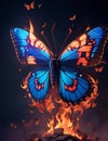 Beauty with fire from flames to flying Royalty Free Stock Photo