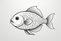 Fish pattern with black and white lines,Generative AI Royalty Free Stock Photo