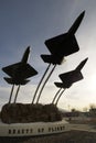 Beauty of Flight fighter jet sculpture at the entrance to the Pima Air & Space Museum, Tucson, Arizona, USA Royalty Free Stock Photo