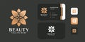 Beauty flower logo with luxury modern concept for spa