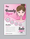 Beauty flyer template, Magazine ad, cosmetics poster, leaflet salon, brochure spa, advertisement, a4 layout, graphic design, Royalty Free Stock Photo