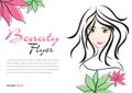 Beauty Flyer template, Magazine Ads layout, Cosmetics Banner, poster, backdrop, billboard, leaflet, newspaper, women long hair