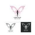 Beauty flying women butterfly logo vector