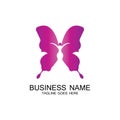 beauty flying women vintage butterfly logo design-vector