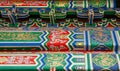 Detail of the ornaments on the walls of the buildings of the forbidden city. Beijing Royalty Free Stock Photo