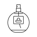 beauty fragrance bottle perfume line icon vector illustration