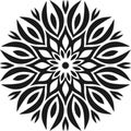 Beauty full Black and white leaf round mandala pattern background on white backgrounds,