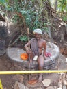 Beauty full models of a villager sittind under tree