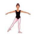 Beauty girl Afro American ballerina, dance pose