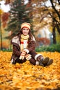 Beauty girl in autumn park Royalty Free Stock Photo