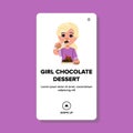 beauty girl chocolate dessert vector