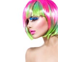 Beauty girl with colorful dyed hair Royalty Free Stock Photo