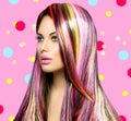 Beauty girl with colorful dyed hair Royalty Free Stock Photo