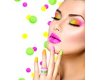 Beauty girl with colorful makeup Royalty Free Stock Photo