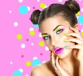 Beauty girl with colorful makeup Royalty Free Stock Photo