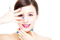 Beauty Girl face with Colorful Makeup concept Royalty Free Stock Photo