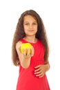 Beauty girl offering apple Royalty Free Stock Photo