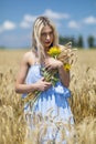 Beauty Girl Outdoors enjoying nature. Royalty Free Stock Photo