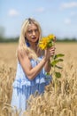 Beauty Girl Outdoors enjoying nature. Royalty Free Stock Photo