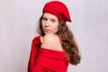 Beauty girl in red Royalty Free Stock Photo