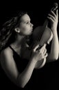 Beauty girl with violin Royalty Free Stock Photo