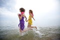 Beauty girls on beach