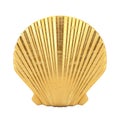 Beauty Golden Scallop Sea or Ocean Shell Seashell Mock Up. 3d Rendering Royalty Free Stock Photo